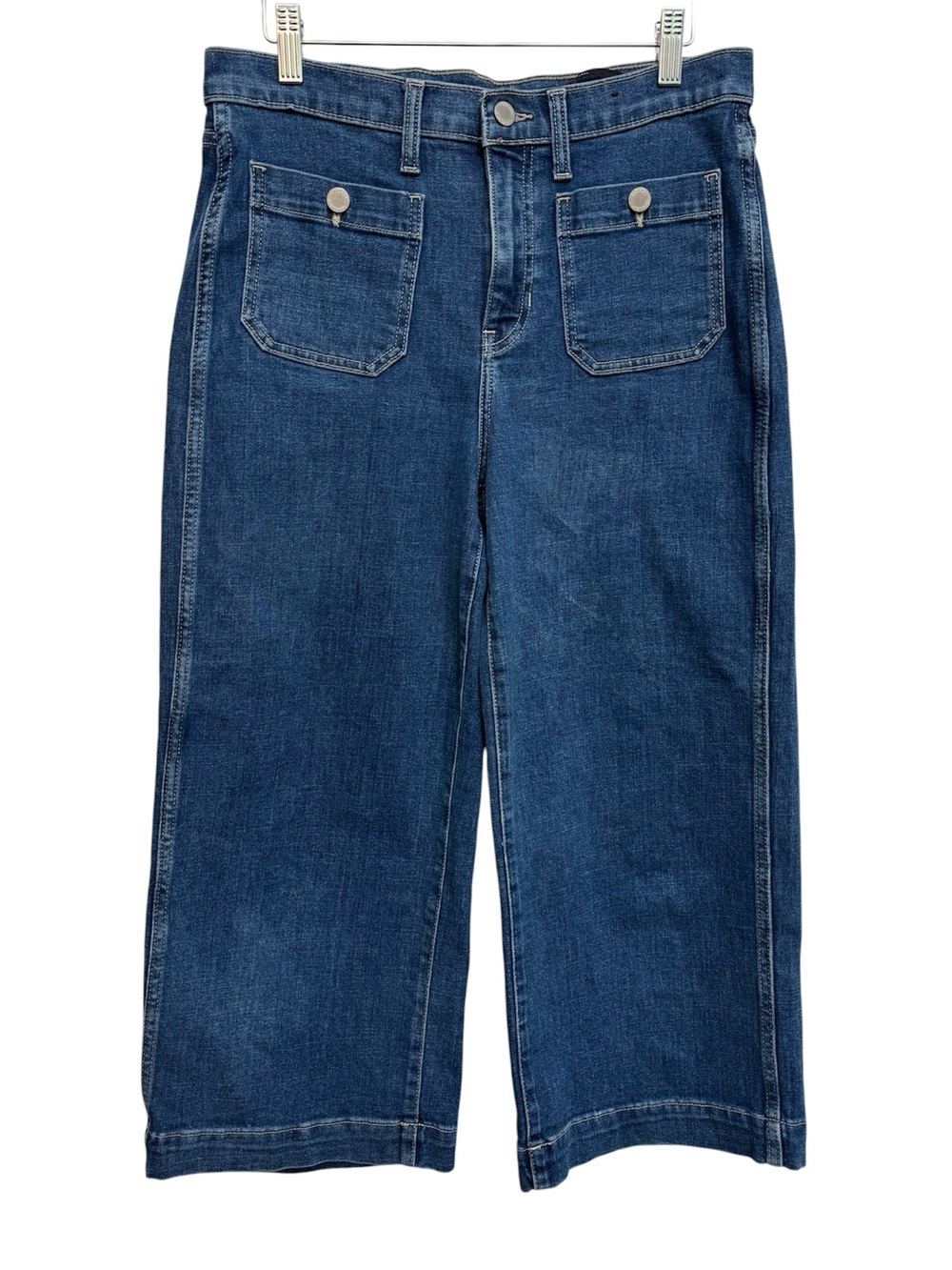 Banana Republic High Rise Wide Leg Cropped Jeans Women’s 29 Petite Patch Pockets